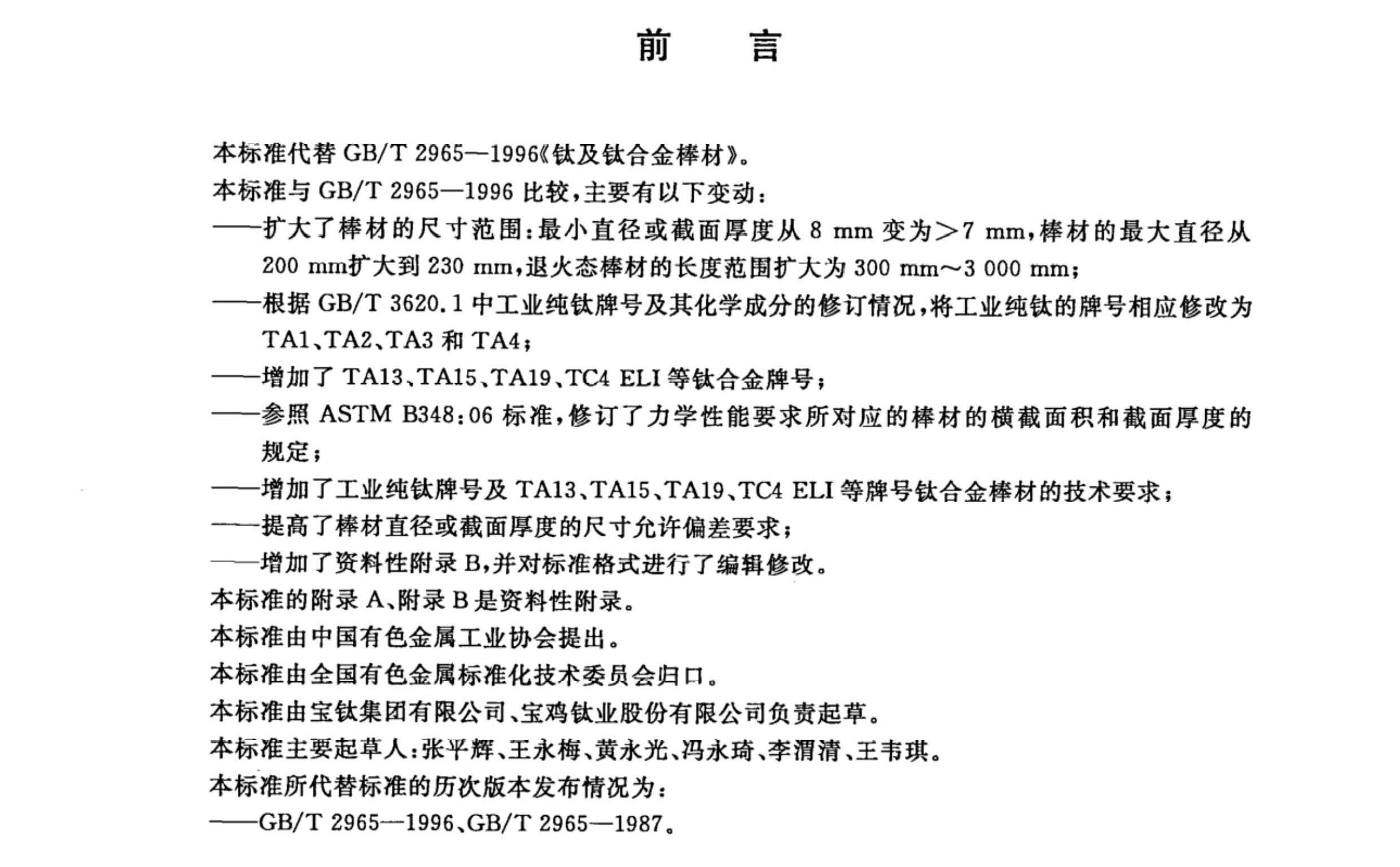鈦及鈦合金棒材國(guó)家標(biāo)準(zhǔn) GB/T 2965--2007 鈦及鈦合金棒材國(guó)家標(biāo)準(zhǔn) GB/T 2965--2007